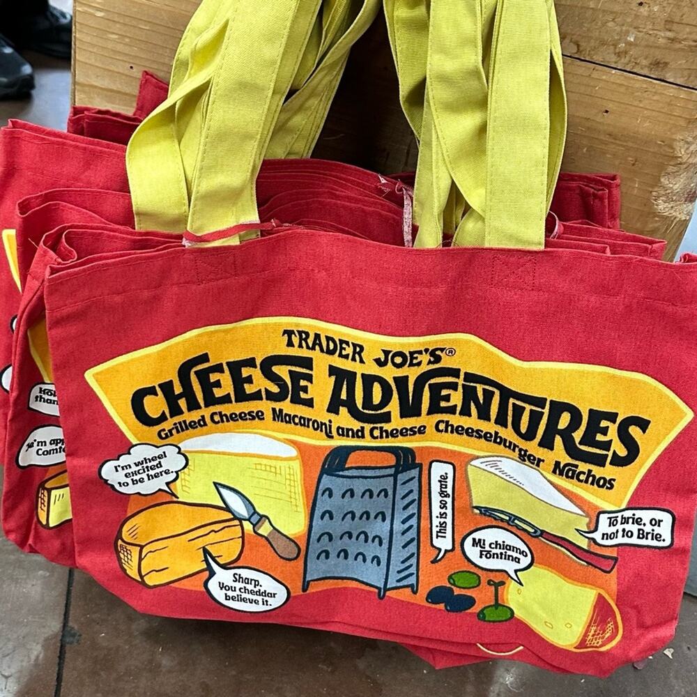 NEW 2025 Trader Joe's Cheese Adventures Tote - fabric - Picture 2 of 2